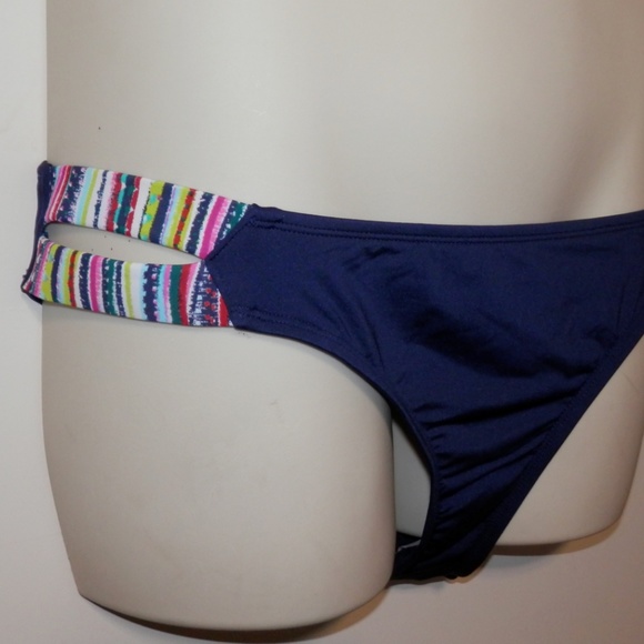 Mossimo L Strappy Hipster Bikini Bottom Navy E435 - Picture 3 of 6